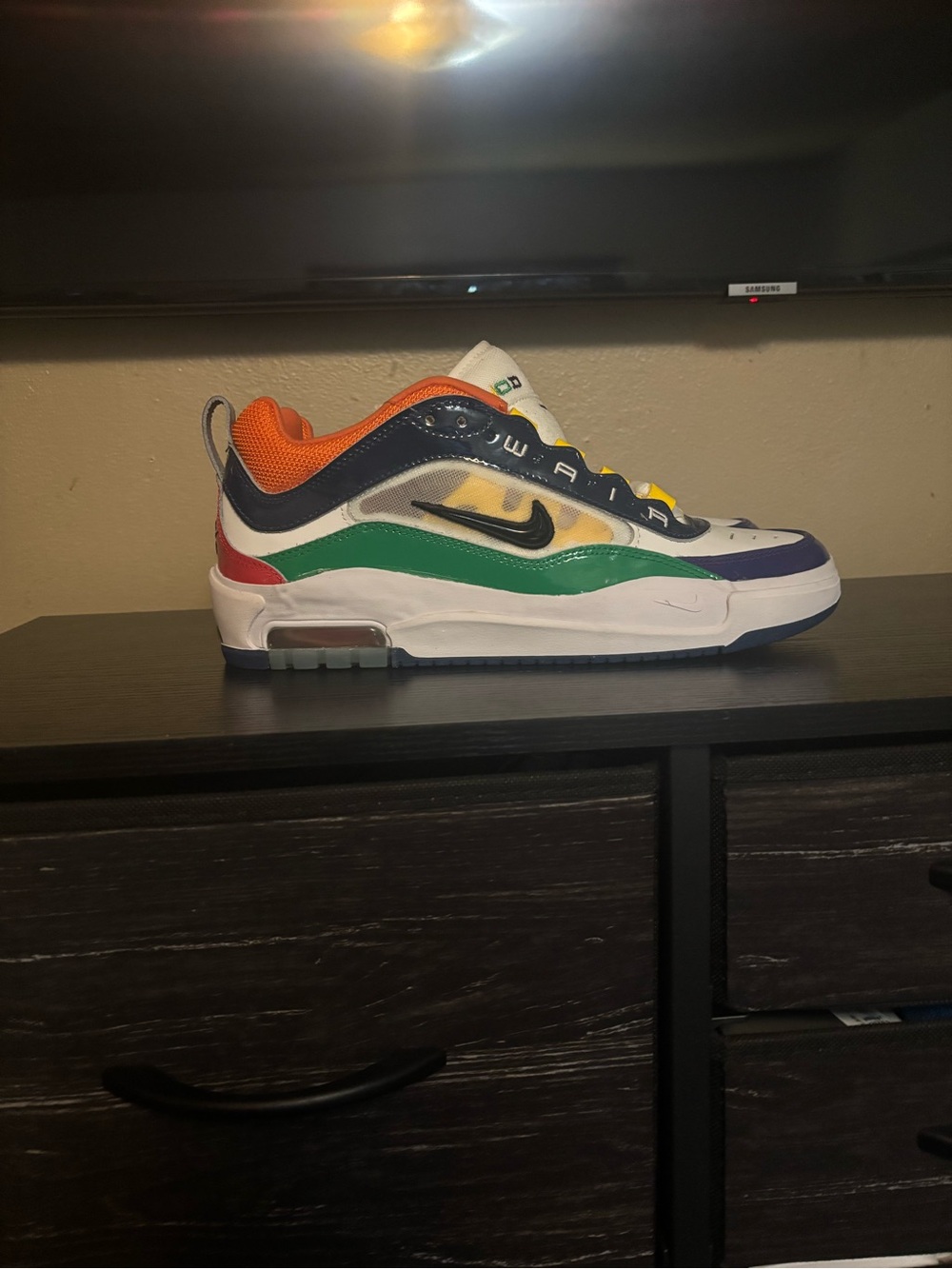 Nike Kids Multicolor Sneakers with Green, Orange, Navy & Yellow Accents